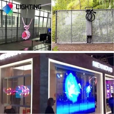 Creative Outdoor Wall Display / LED Transparent Display Glass Display
