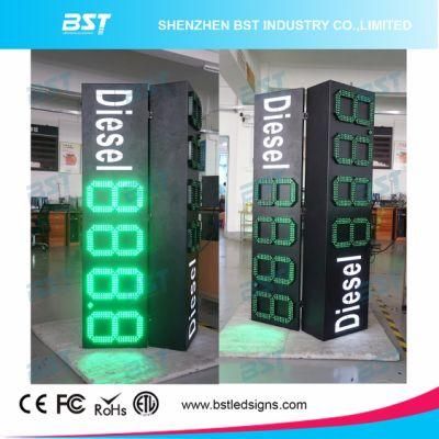 Double Sided 12&quot; Green Color Outdoor Gas Price LED Sign