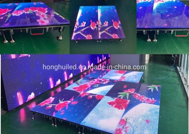 P3.91 P4.81 Indoor Outdoor Waterproof Acrylic Brightness Dancing LED Dance Floor Display for Wedding Party