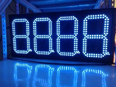 High Brightness 12/16/24 Inch White Digital 8888 LED Gas Station Price Digital Panel LED Gas Sign