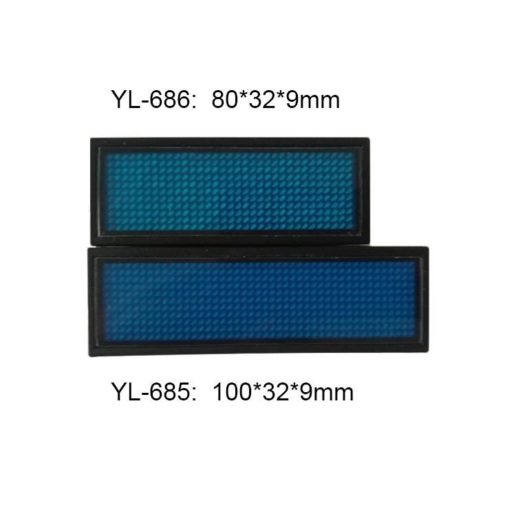 Programmable Scrolling Button LED Name Badge Wearable LED Display