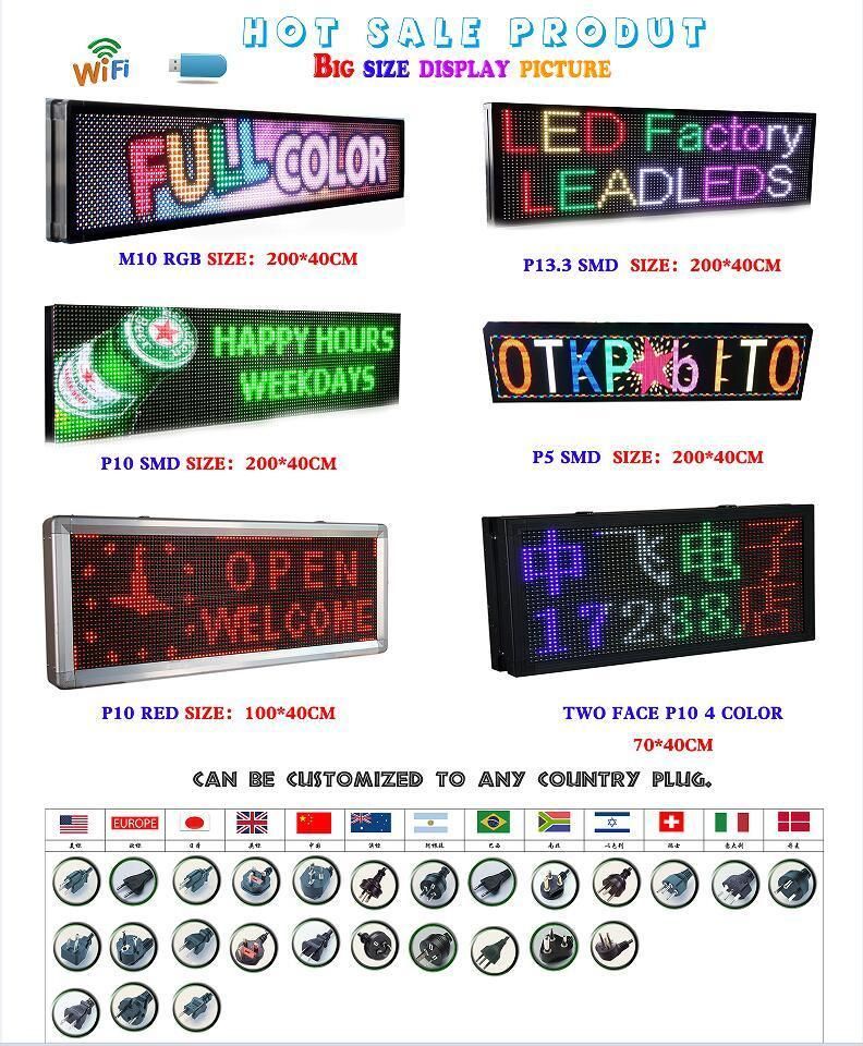 Outdoor Video Full Color Programmable LED Moving Message Sign Board