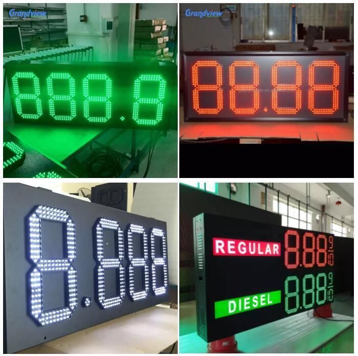 Custom Programmable Digital Temperature Display LED Gas Station Petrol Price Display