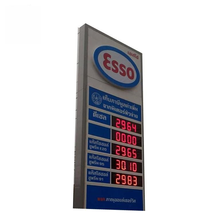 High Brightness 8/12/16/24 Inch Single Color LED Gas Price Sign