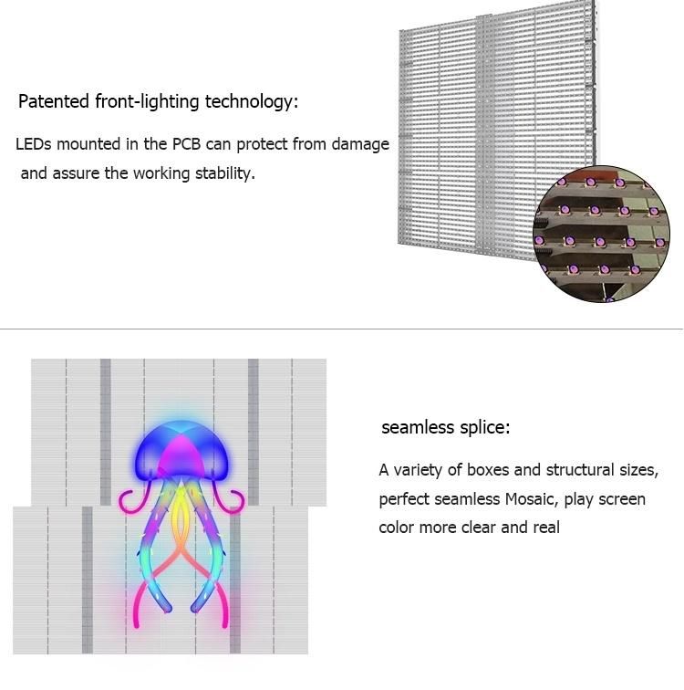 High Brightness Glass Window Transparent LED Screen Display