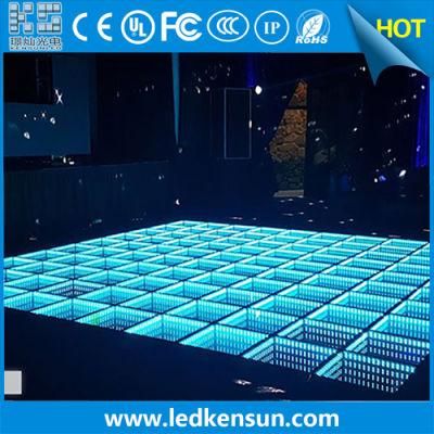 Portable Temperated Glass Mirror LED Dance Floor 3D Infinity Night Bar LED Dance Floor