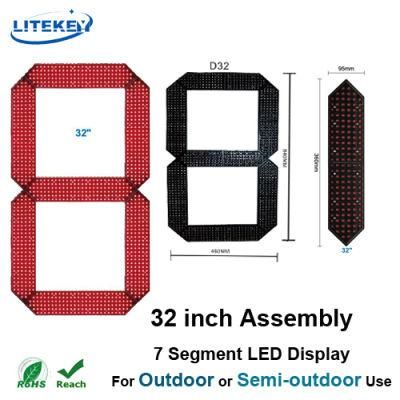 RoHS Approved 32 Inch Assembly 7 Segment LED Display with Waterproof for Outdoor or Semi-Outdoor Application