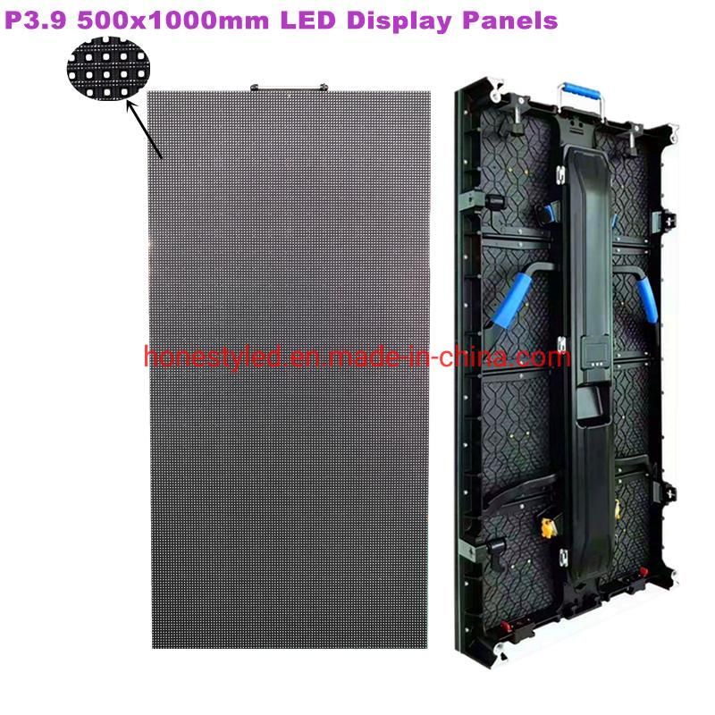 High Resolution Waterproof LED Video Wall IP65 P3.91 LED Display Panels Full Color 500X1000mm 128X256pixel SMD RGB Outdoor LED Display Screen for Advertising