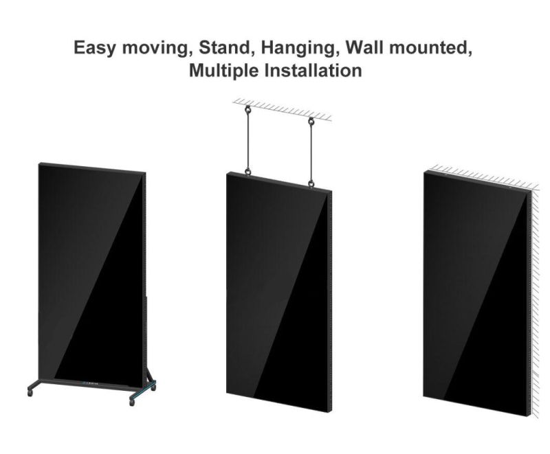 Topled Floor Stand Portable Moving P5/P4/P3/P2.5 LED Digital Poster Bar Display for Advertising Video Advertising Wedding, Outdoor/ Indoor