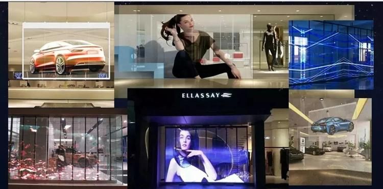 Shopping Mall Advertising Indoor Glass Window Wall Transparent LED Display