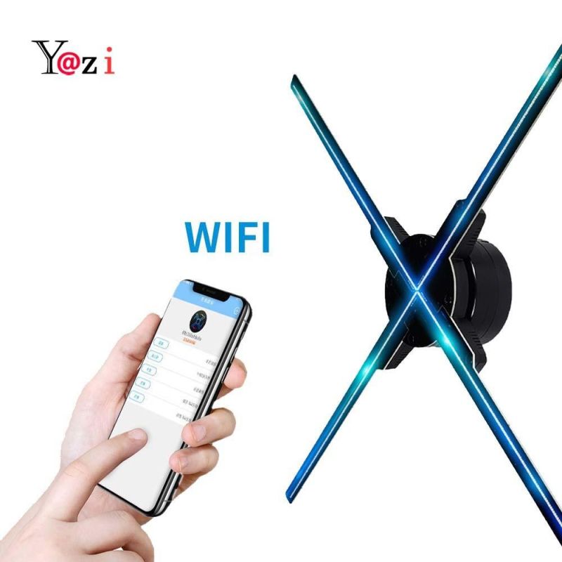 Higher Resolution Amazing 42cm 3D SD Card WiFi Hologram Display LED Fan Holographic Display