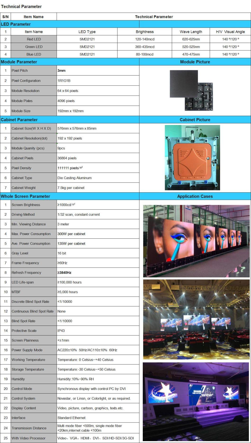 P3 HD Digital Screen Module Stage Background Video Advertising LED Screens