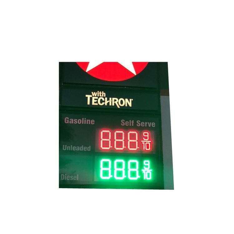 Super Bright LED Gas Price Display Sign Digital 16 Inches Single Red Gas Station Outdoor Electronic Fuel Price Oil Price Gas Price LED Sign