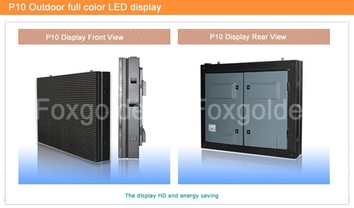 Outdoor Full Color HD Advertising P10 LED Display Panel