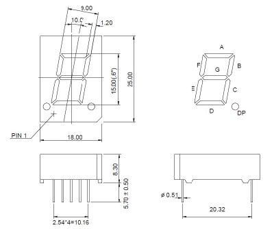 0.6 Inch Single Digit 7 Segment LED Display with RoHS From Expert Manufacturer