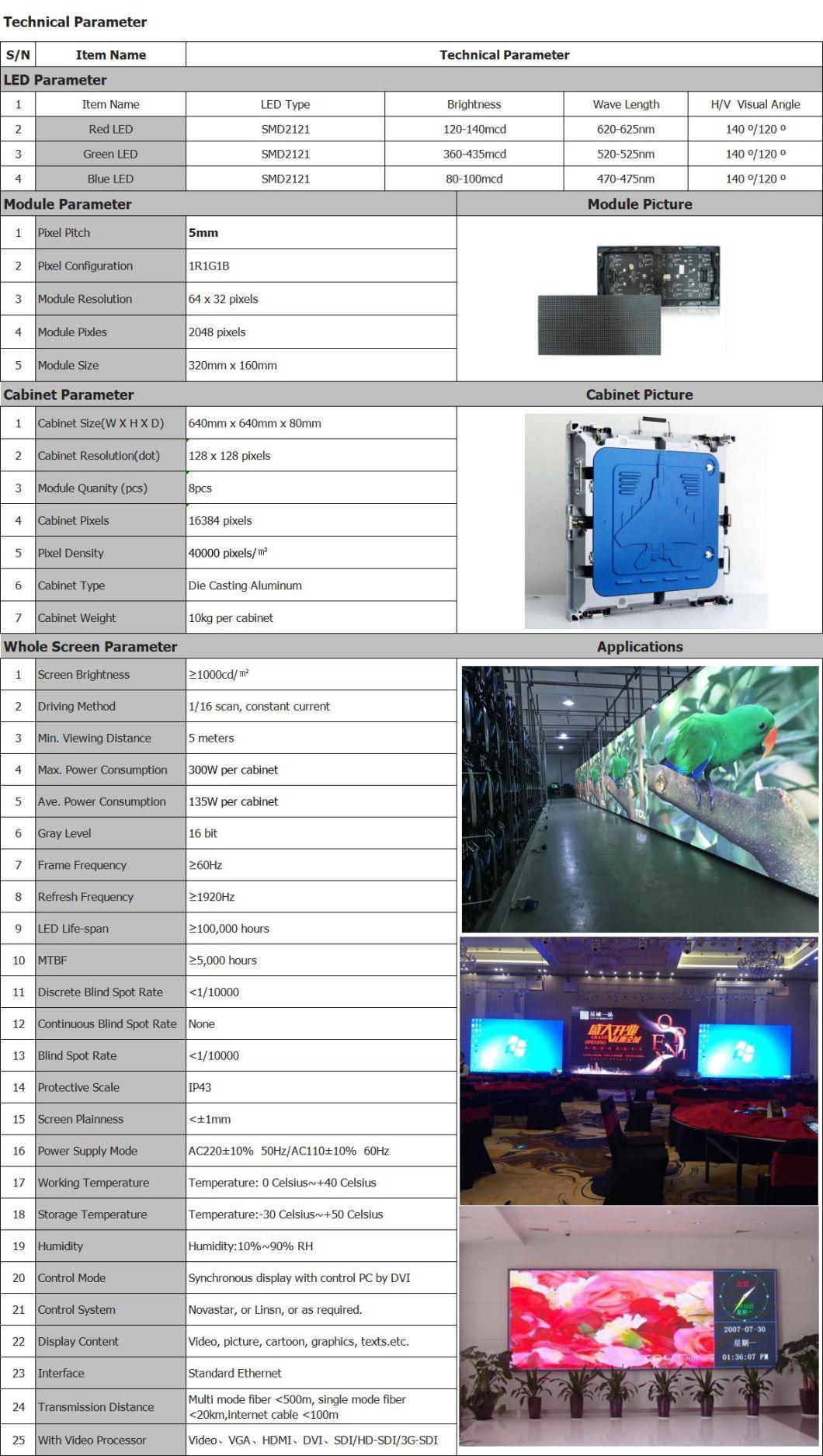 P5 Video Panel Structure Free Indoor Outdoor Rental LED Display Screen