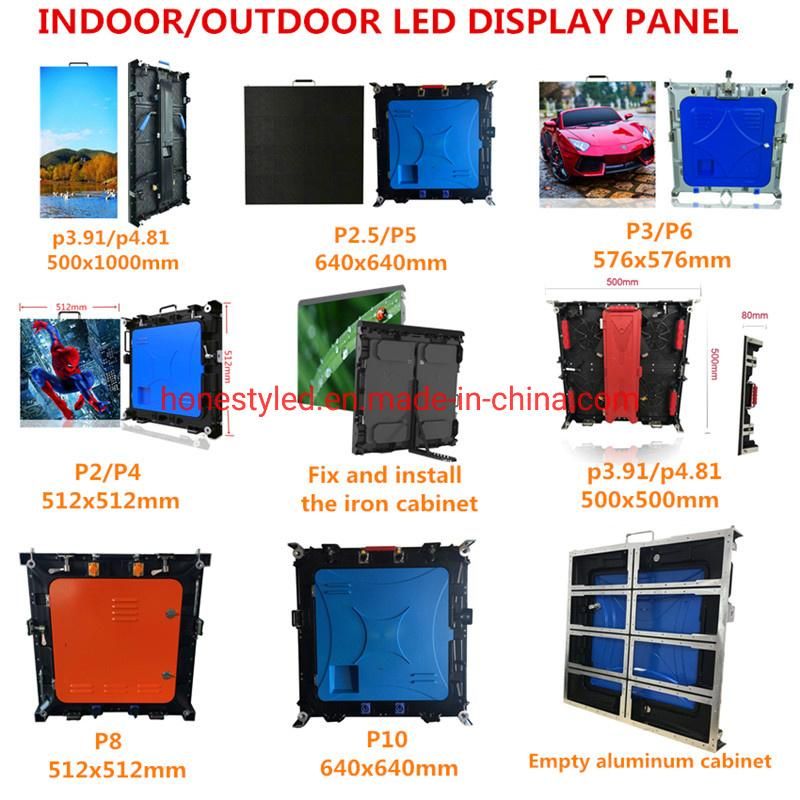 Factory New Products Ultra-Thin Light Weight Cabinet LED Display Panel Full Color 500*1000mm P3.91 Rental Indoor Outdoor LED Screen Panel