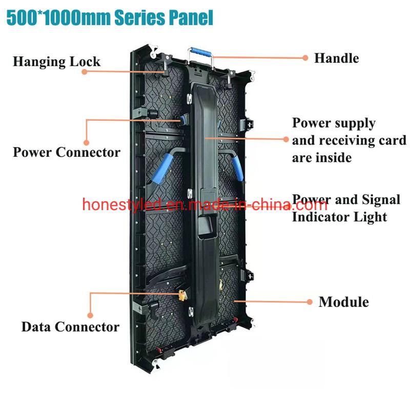 China Professional Advertising LED Panel Outdoor Rental LED Display RGB P4.81 500X500mm/500X1000mm LED Wall Panel SMD Video Panel