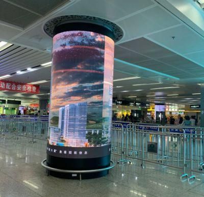 Indoor P4 Cylindrical Column Soft Module Curved Flexible LED Display Screen