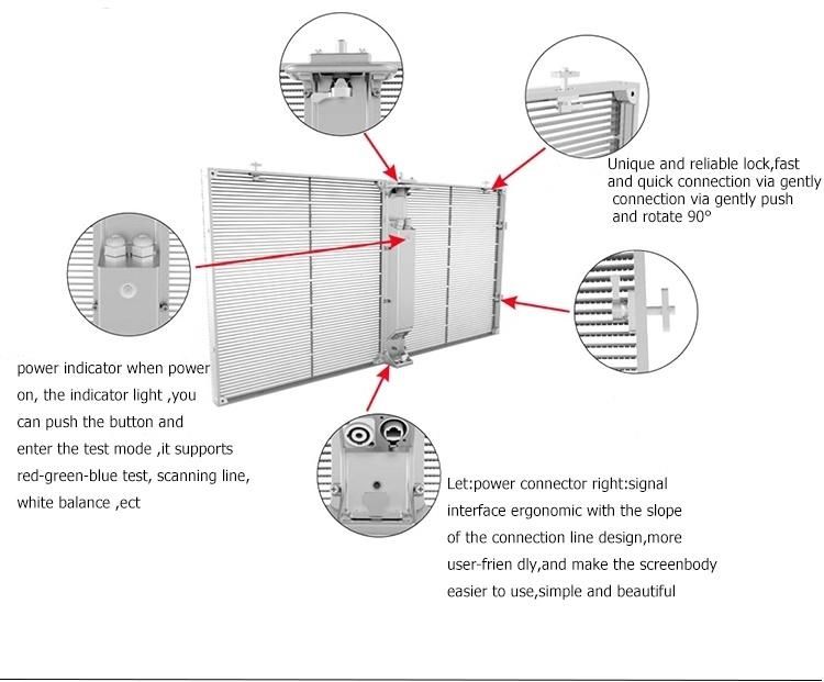 Facade Glass P3.91-7.82mm Transparent Panel LED Display Wall for Store