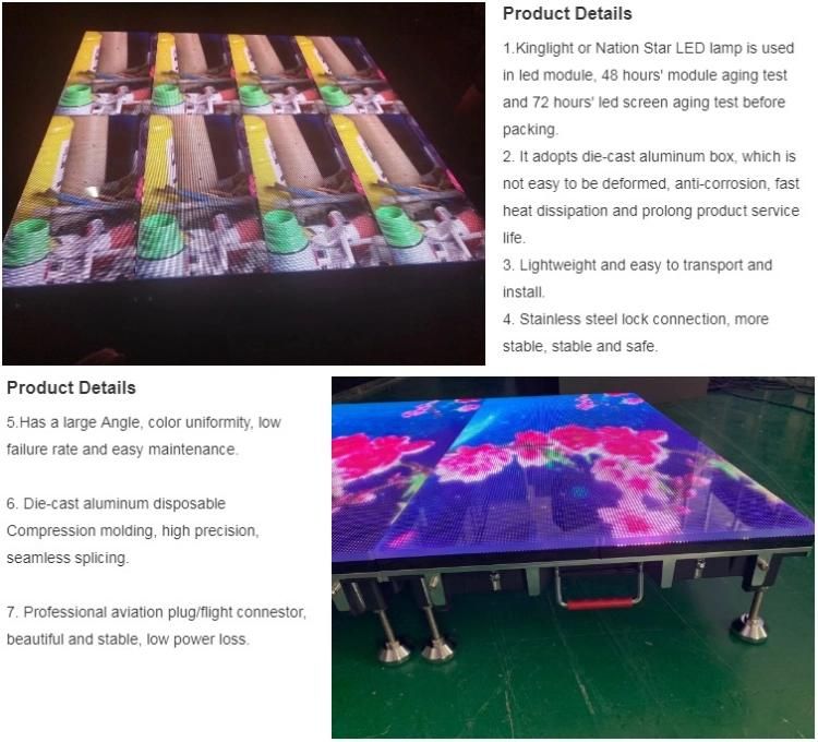 Outdoor P4.81 Video Dance Floor LED Screen Interactive Dance Floor Display