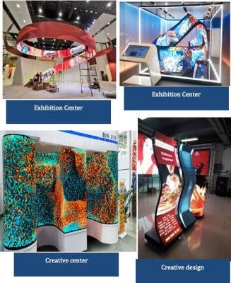 Full Color Indoor P4 Curve Flexible Advertising LED Billboard Display Screen
