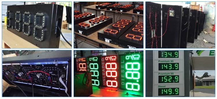 Wireless Control RF Remote Gas Station Electronic LED Price Sign Display Board with Waterproof Case