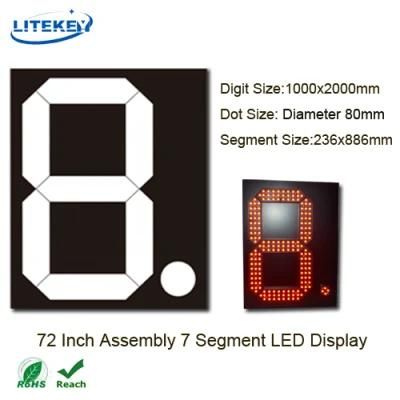 RoHS Approved 72 Inch Assembly 7 Segment LED Display with Waterproof for Outdoor or Semi-Outdoor Application