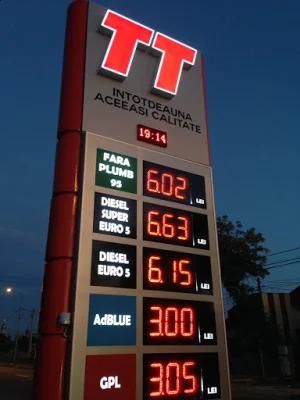 Outdoor LED Gas Price Sign 8.88 Small 9 Format Red Green Color LED Sign