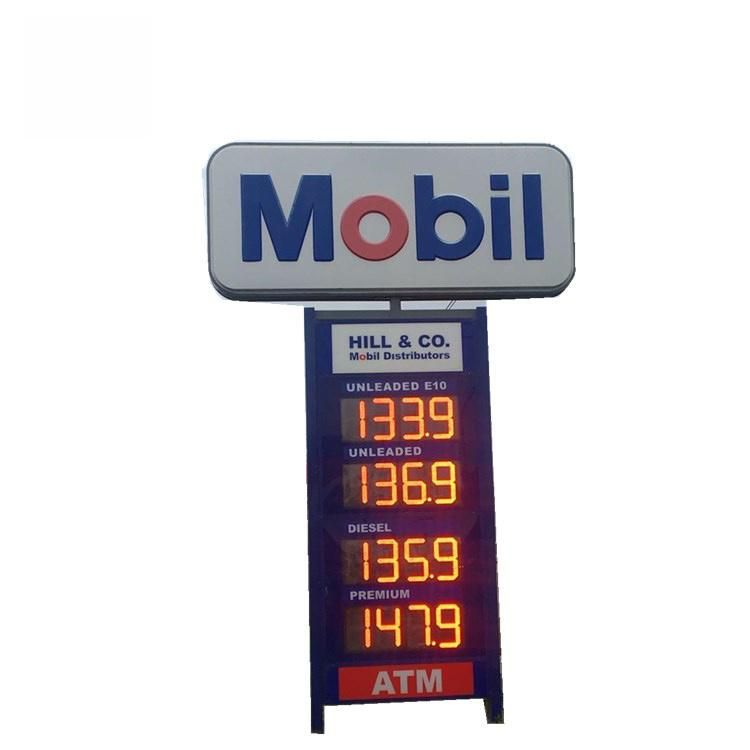 High Brightness 8/12/16/24 Inch Dual Color LED Gas Price Sign