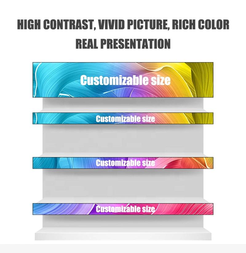 23 Inch Shelf Edge Stretched Bar LED Screen Digital Signage Display LED Strip Display Android Advertising Player