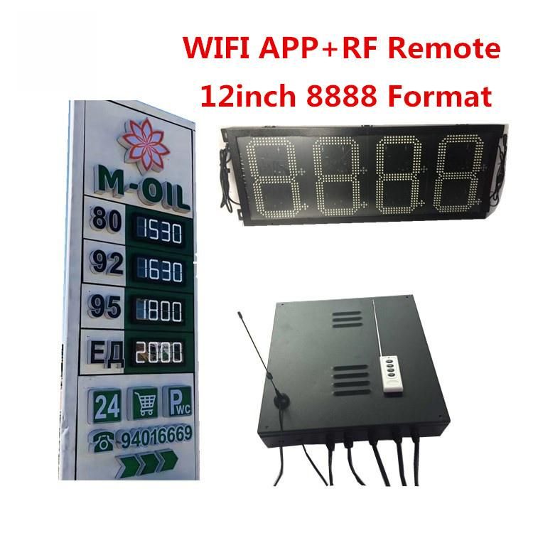 WiFi Android Wireless 8.888 8.889/10 Fuel Station Rate Display 7 Segment LED Gas Price Sign