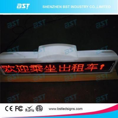 Red Color Programmable Scrolling LED Taxi Top Advertising Display