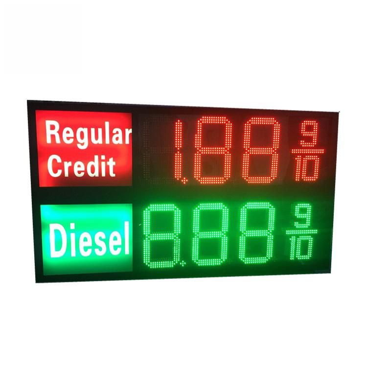 Single Color 8 Inch Digit 8888 Waterproof Gas Price LED Display Sign