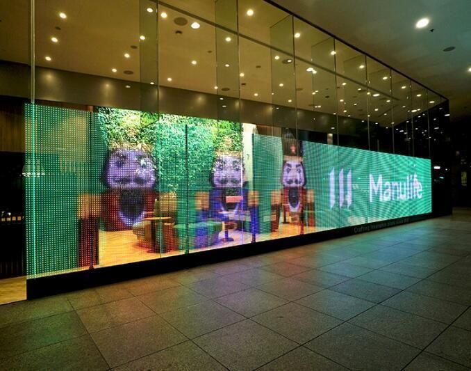P10X10 Adhesive Transparent LED Display 960mmx320mm Cabinet Display