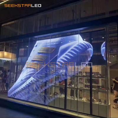 3.91-7.81mm Transparent LED Display Indoor Outdoor Full Color LED Display Screen