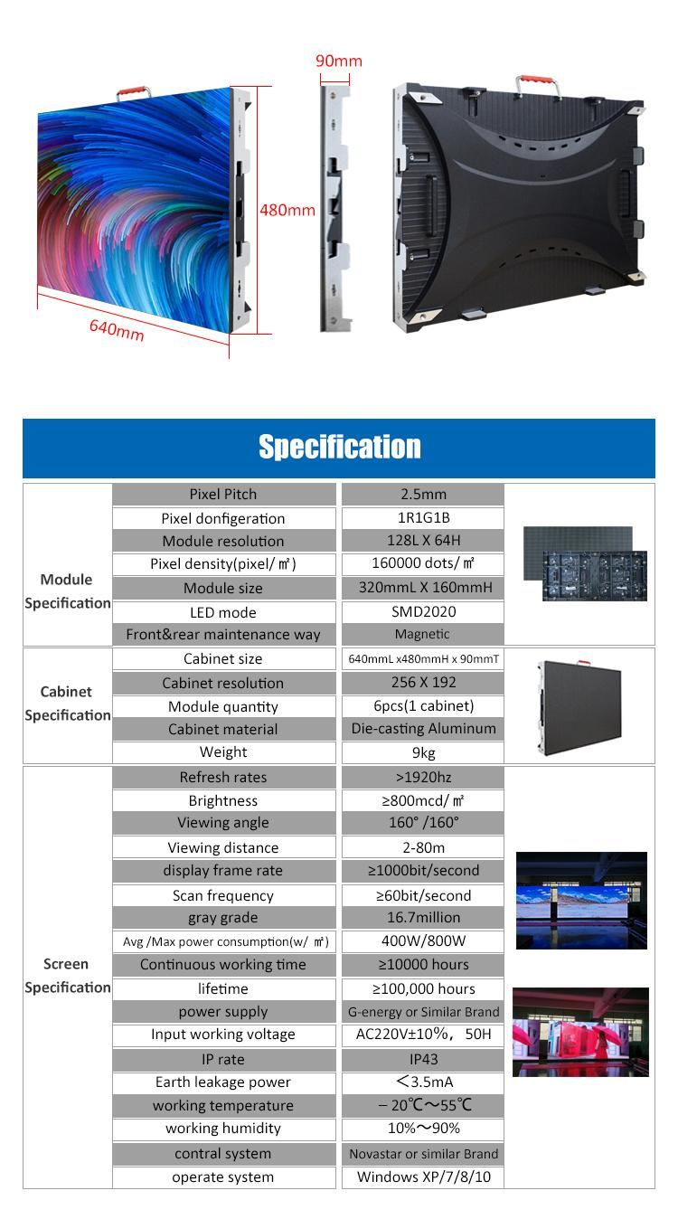 2K 4K High Density 3D Small Pitch Pixel Indoor P2 P2.5 Full Front Service Conference Fixed Diecasting aluminum Video Wall LED TV LED Panel LED Display Screens