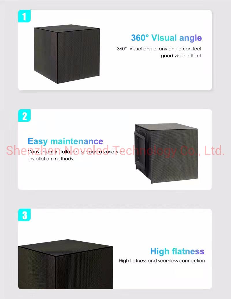 P2.5 /P3.91 Indoor Outdoor Creative Magic Cube Cuboid Square LED Display Screen Panel for Retail Store Shop Logo Advertising