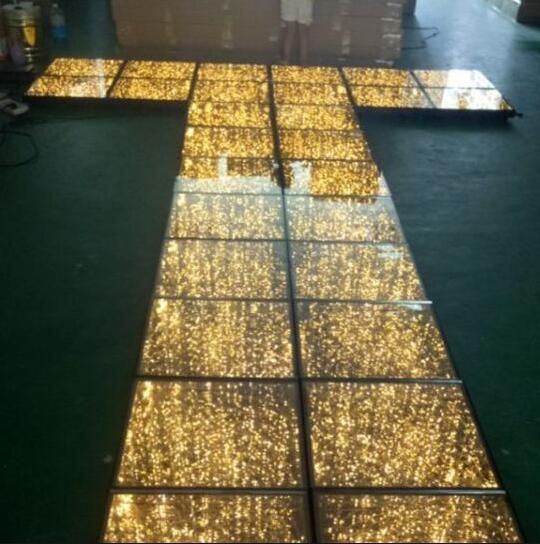 Waterproof Tempered Glass LED Golden Starry LED Dance Floor