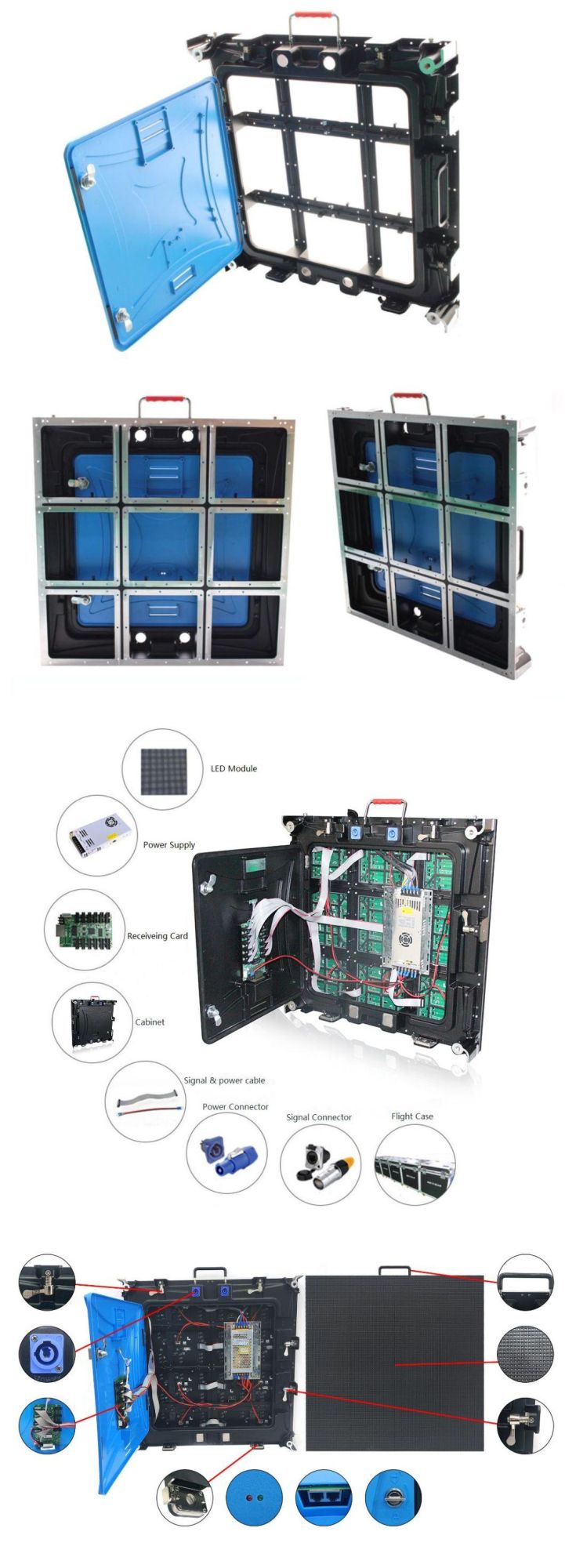 Outdoor P6 LED Display Screen IP65 Aluminum LED Cabinets 960*960mm LED Display Portable LED Display P6