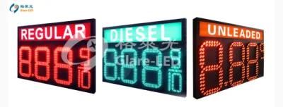 Hot Sale LED Gas Station Pylon Sign 7 Segment Electronic Board Regular Diesel Unleaded 8.889/10 LED Gas Price Sign