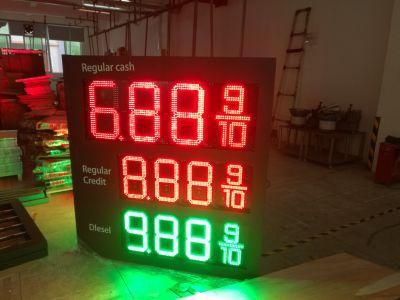 Red/Green/Yellow/White Digit 8888 Outdoor Waterproof Gas Price LED Sign