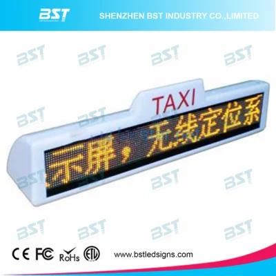 P6 Yellow Color Programmable Taxi Cab Top Scrolling LED Sign