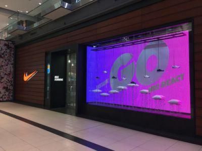Transparent Slim DIP 346 Outdoor Curtain LED Display with P15 P25 LED Strip Sign Billboard Building Facade Video Wall