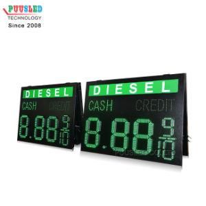 Good Quality LED Digit Green Diesel LED Gas Price Signs Large LED Gas Prices Display