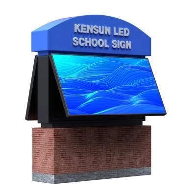 Kensun Full Color LED School Sign P5 P6 P8 P10 Exterior Panel Double Sides Two Sides Outdoor Video P5 School LED Sign