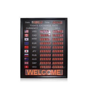 Currency Exchange Buy Sell Rates 20 Rows LED Digital Currency Rate Board Currency LED Exchange Board for Bank
