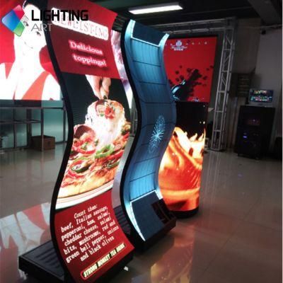 Digital LED S-Shaped Mirror Advertising Display Vertical Stand P3 Standee Screen Poster