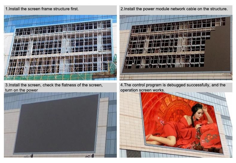 P10 P8 Outdoor Waterproof High-Brightness LED Electronic Display Rain-Proof High-Definition Full-Color TV Large Screen