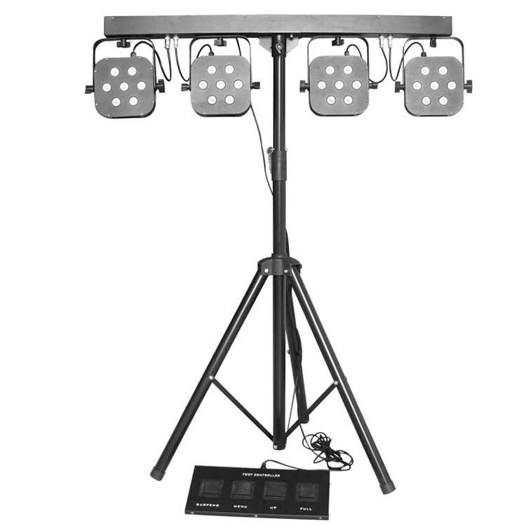 Portable DJ Lights Disco DJ Equipment 4PCS 7X3w RGB/RGBW 3in1 LED PAR Bar Stage Lighting